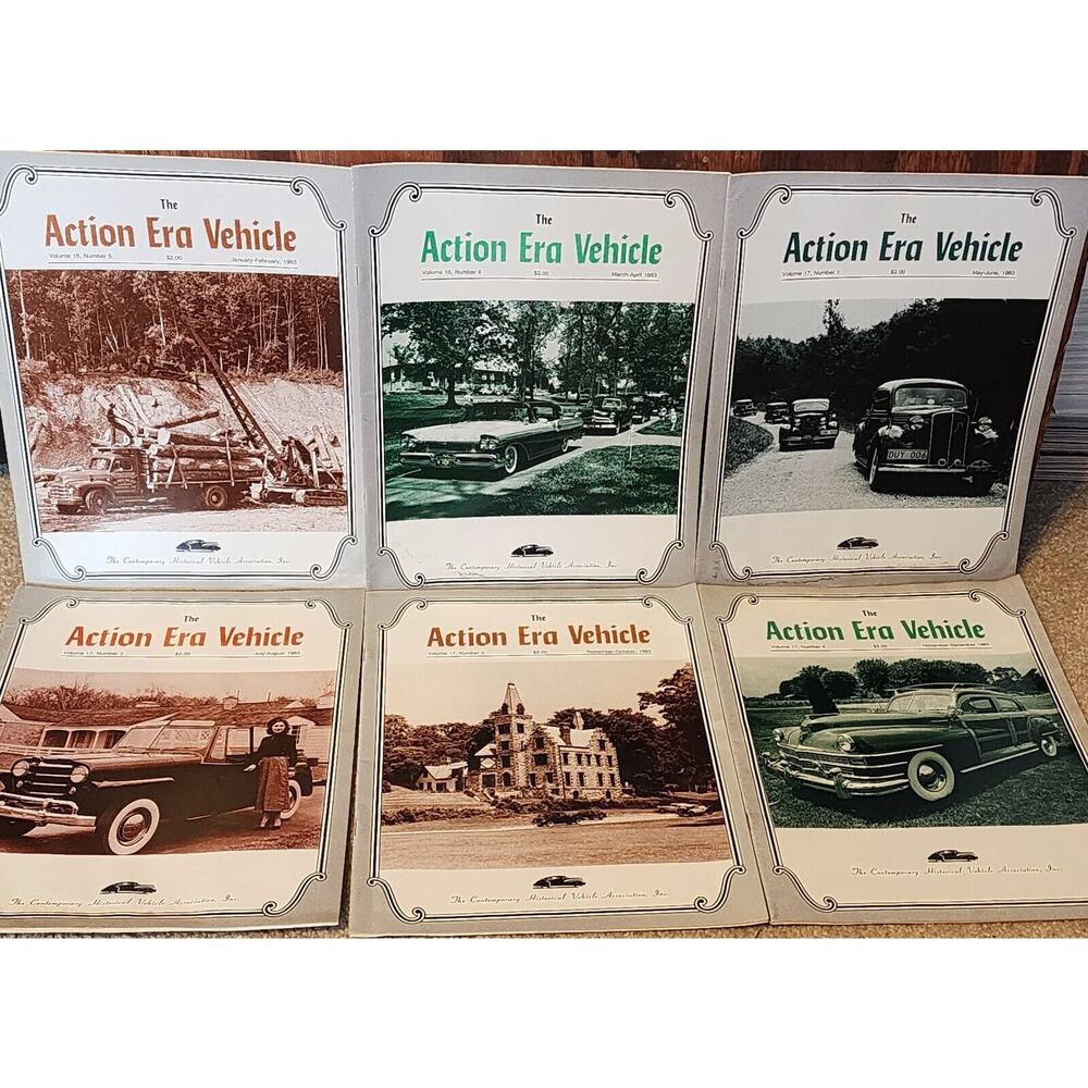 1983 The Action Era Vehicle Magazine Historical Vehicle Assoc Full Year 6 Issues
